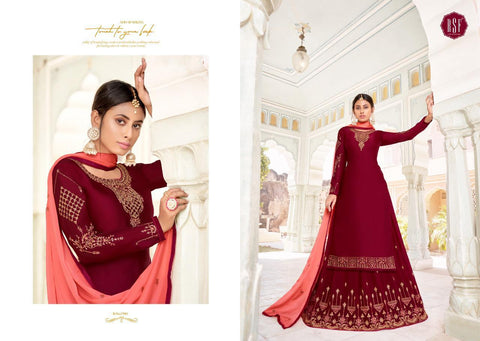 Rsf Presents Mandora Vol 4 Satin Georgette Heavy Work Fancy Designer Salwar Suits