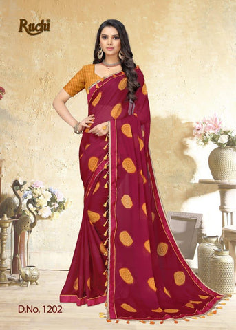 RUCHI HEER 1201-1212 SERIES CHIFFON PRINTED CASUAL WEAR SAREE