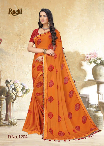 RUCHI HEER 1201-1212 SERIES CHIFFON PRINTED CASUAL WEAR SAREE
