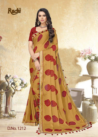 RUCHI HEER 1201-1212 SERIES CHIFFON PRINTED CASUAL WEAR SAREE