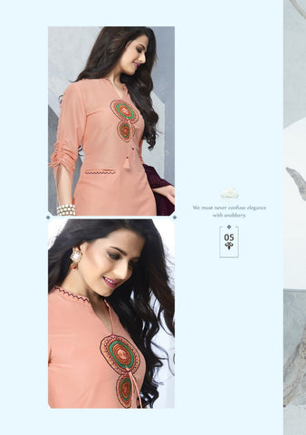 Attitude Launched Richie Rich Chinon Soft Silk Fancy Designer Kurtis Collection