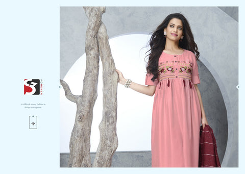 Attitude Launched Richie Rich Chinon Soft Silk Fancy Designer Kurtis Collection