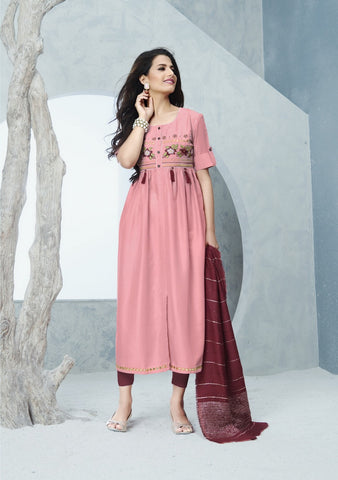 Attitude Launched Richie Rich Chinon Soft Silk Fancy Designer Kurtis Collection