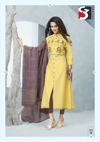 Attitude Launched Richie Rich Chinon Soft Silk Fancy Designer Kurtis Collection