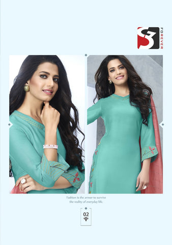 Attitude Launched Richie Rich Chinon Soft Silk Fancy Designer Kurtis Collection