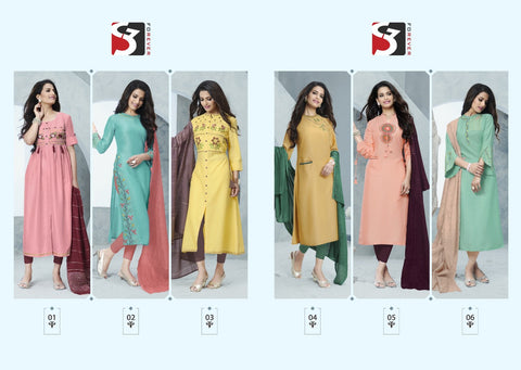 Attitude Launched Richie Rich Chinon Soft Silk Fancy Designer Kurtis Collection