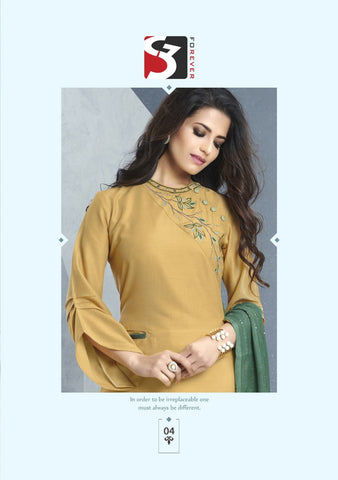 Attitude Launched Richie Rich Chinon Soft Silk Fancy Designer Kurtis Collection