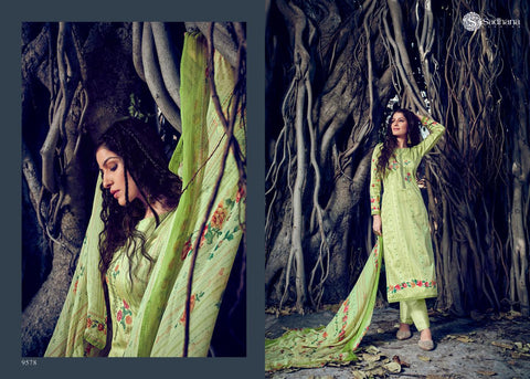 Sadhana Fashion Pure jaam Cotton Satin Fancy Designer Salwar Suit