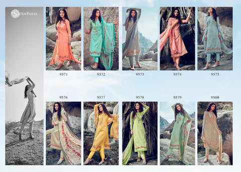 Sadhana Fashion Pure jaam Cotton Satin Fancy Designer Salwar Suit