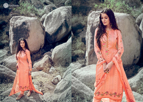 Sadhana Fashion Pure jaam Cotton Satin Fancy Designer Salwar Suit
