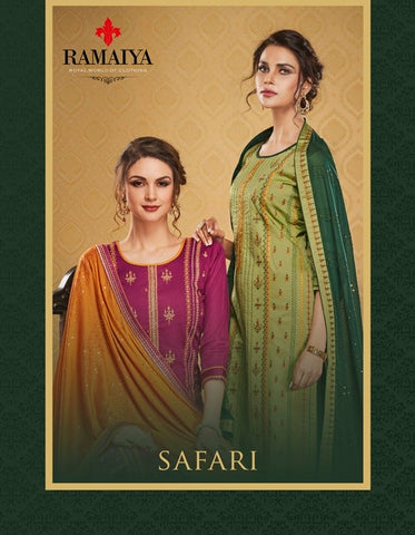 KESSI FABRICS SAFARI JAM SILK HANDWORK AND EMBROIDERY DRESS MATERIAL
