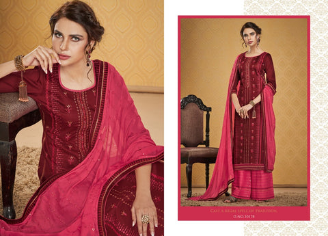 KESSI FABRICS SAFARI JAM SILK HANDWORK AND EMBROIDERY DRESS MATERIAL