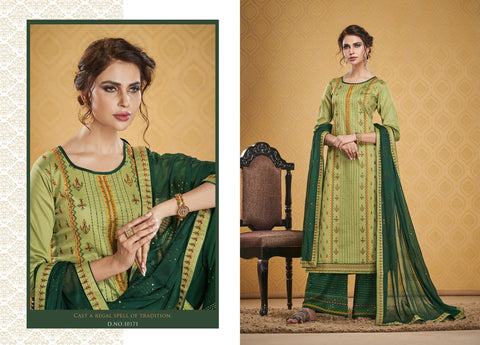 KESSI FABRICS SAFARI JAM SILK HANDWORK AND EMBROIDERY DRESS MATERIAL