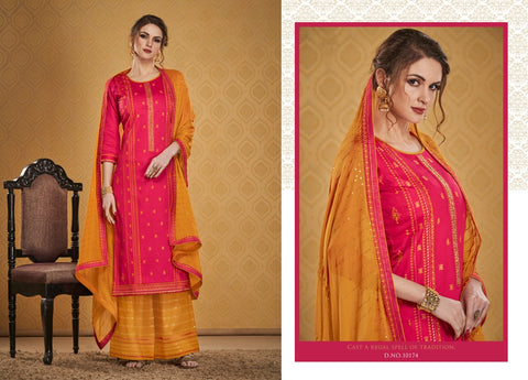 KESSI FABRICS SAFARI JAM SILK HANDWORK AND EMBROIDERY DRESS MATERIAL