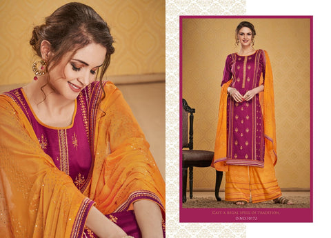 KESSI FABRICS SAFARI JAM SILK HANDWORK AND EMBROIDERY DRESS MATERIAL