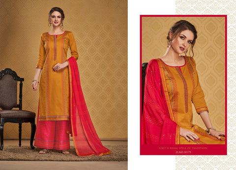 KESSI FABRICS SAFARI JAM SILK HANDWORK AND EMBROIDERY DRESS MATERIAL
