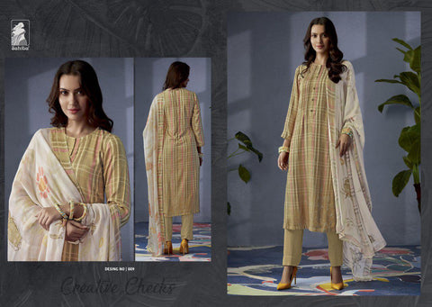 Sahiba Presents Creative Checks Pashmina Printed Fancy Salwar kameez