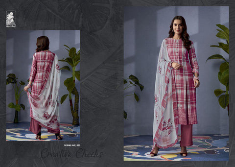 Sahiba Presents Creative Checks Pashmina Printed Fancy Salwar kameez