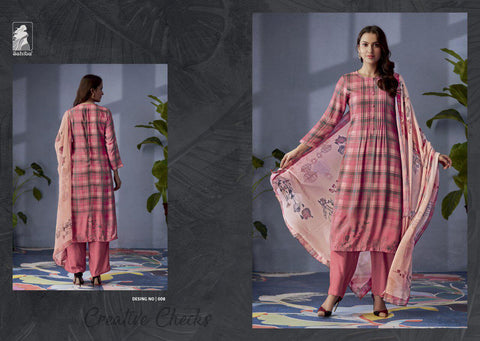 Sahiba Presents Creative Checks Pashmina Printed Fancy Salwar kameez