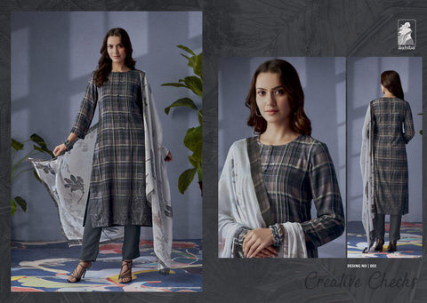 Sahiba Presents Creative Checks Pashmina Printed Fancy Salwar kameez