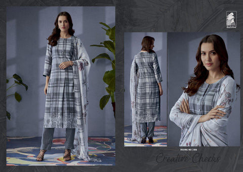 Sahiba Presents Creative Checks Pashmina Printed Fancy Salwar kameez