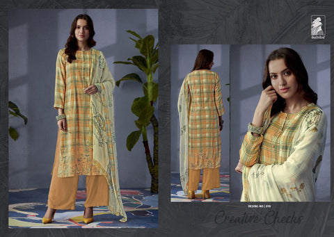 Sahiba Presents Creative Checks Pashmina Printed Fancy Salwar kameez