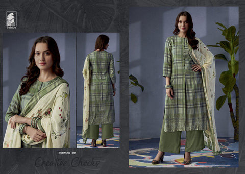 Sahiba Presents Creative Checks Pashmina Printed Fancy Salwar kameez