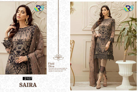 R9 Designer Saira Net Georgette Embroidery Work Pakistani Salwar Kameez