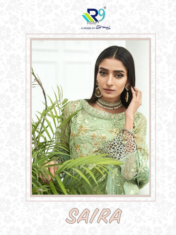 R9 Designer Saira Net Georgette Embroidery Work Pakistani Salwar Kameez