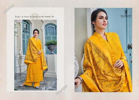 SAJAWAT CREATION LERRISA NX READYMADE LAKHNOWI STYLE STITCHED SUITS
