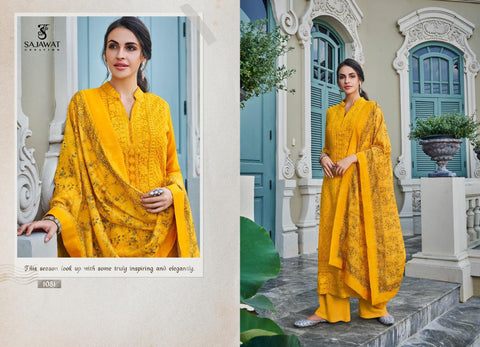 SAJAWAT CREATION LERRISA NX READYMADE LAKHNOWI STYLE STITCHED SUITS