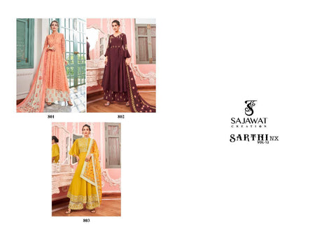 sajawat Creation Presents Sarthi Nx Vol 12  Pakistani Designer Kurtis