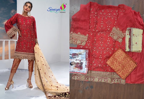 Saniya Trendz Akbar Aslam Designer Embroidery Work Salwar Suits