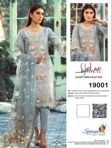 Saniya Trendz Lelaf Cotton Heavy Embroidery Work Salwar Kameez