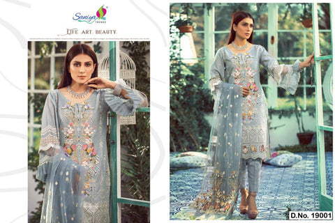 Saniya Trendz Lelaf Cotton Heavy Embroidery Work Salwar Kameez