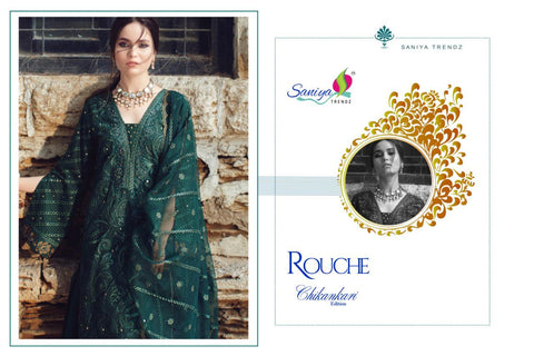 Saniya Trendz Presents Rouche Cambric Cotton Pakistani Salwar Suits