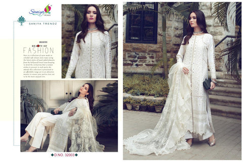 Saniya Trendz Presents Rouche Cambric Cotton Pakistani Salwar Suits