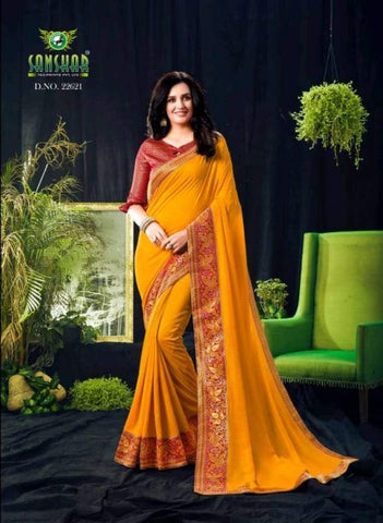 Sanskar Presents Attitude Vichitra Fabric Fancy Designer Sarees