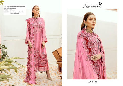 Serene Launched La Fleun Fox Georgette Heavy Embroidery Work Pakistani Salwar Suits