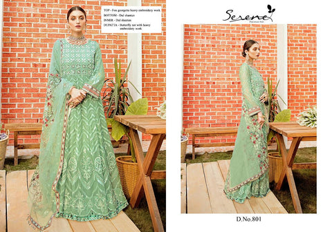 Serene Launched La Fleun Fox Georgette Heavy Embroidery Work Pakistani Salwar Suits