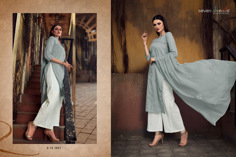 Seven Threads Presents Rivaaz Fancy Designer Kurtis Collection With Plazzo