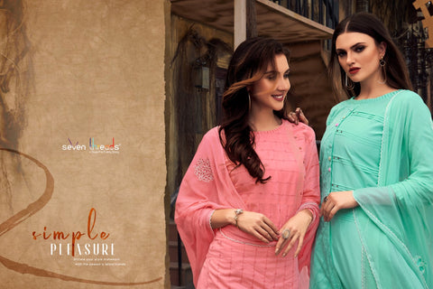 Seven Threads Presents Rivaaz Fancy Designer Kurtis Collection With Plazzo