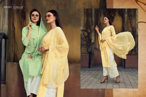 Seven Threads Presents Rivaaz Fancy Designer Kurtis Collection With Plazzo