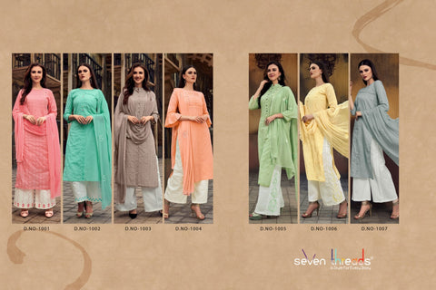 Seven Threads Presents Rivaaz Fancy Designer Kurtis Collection With Plazzo