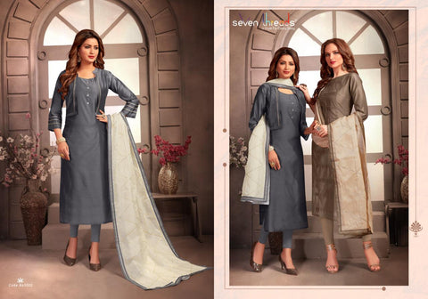 Seven Threads Presents Inaayat Tan Silk Casual Wear Kurtis Collection