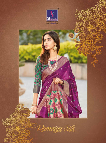 Shangrila Presents Ramaiya Silk Fancy Designer Sarees And Blouse