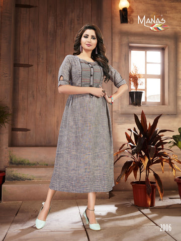 Manas Presents Shanvi Cotton Casual Wear Kurtis Collection