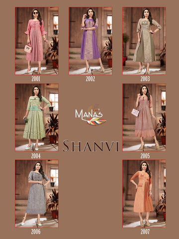 Manas Presents Shanvi Cotton Casual Wear Kurtis Collection