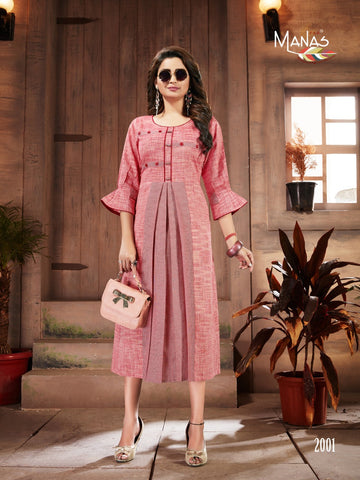 Manas Presents Shanvi Cotton Casual Wear Kurtis Collection
