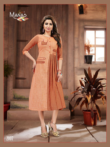 Manas Presents Shanvi Cotton Casual Wear Kurtis Collection